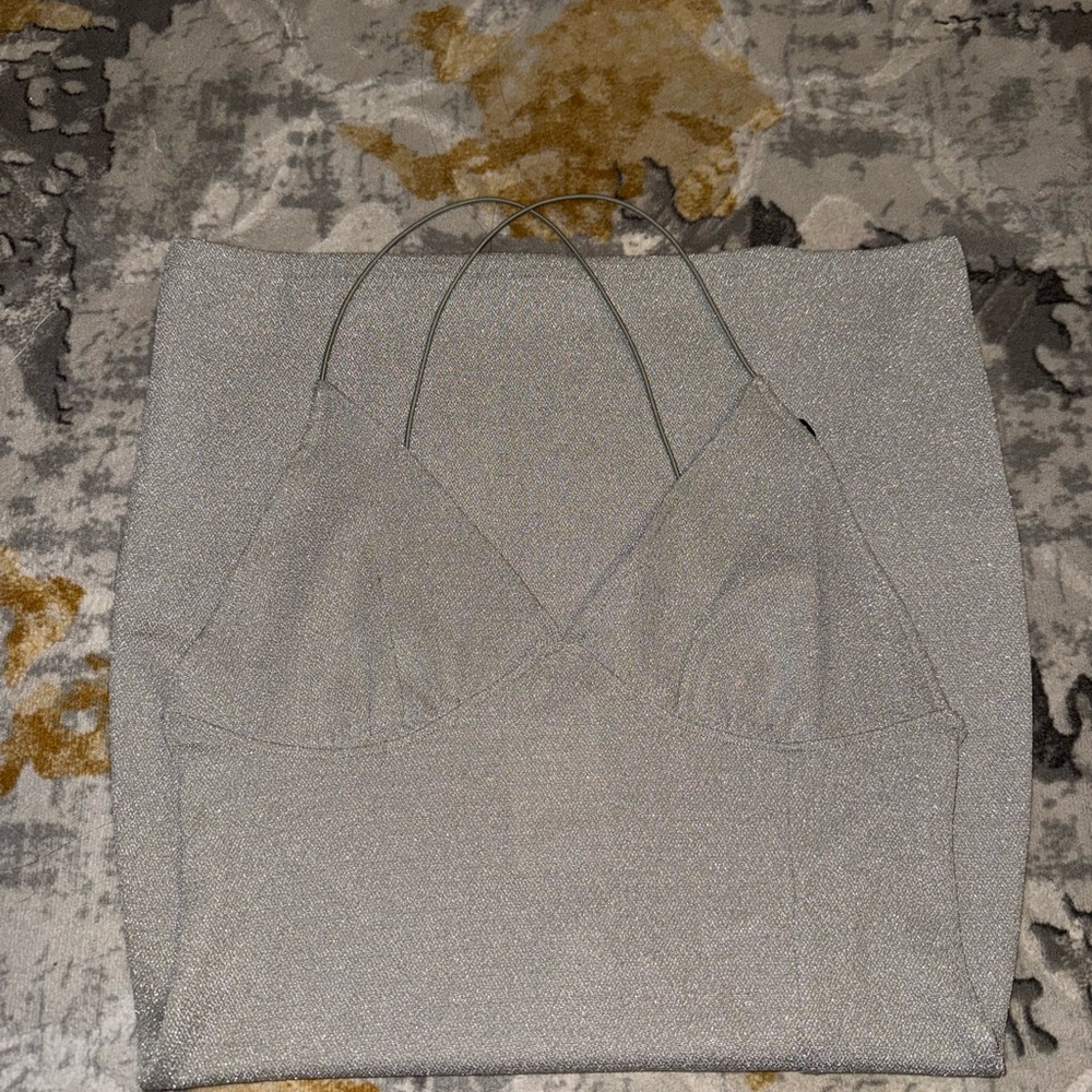Divided Silver Mini Dress - Picture 3 of 3